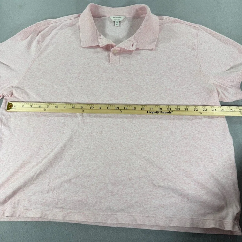 Banana Republic Luxe Touch Polo Mens XXL Pink Cotton‎ Performance